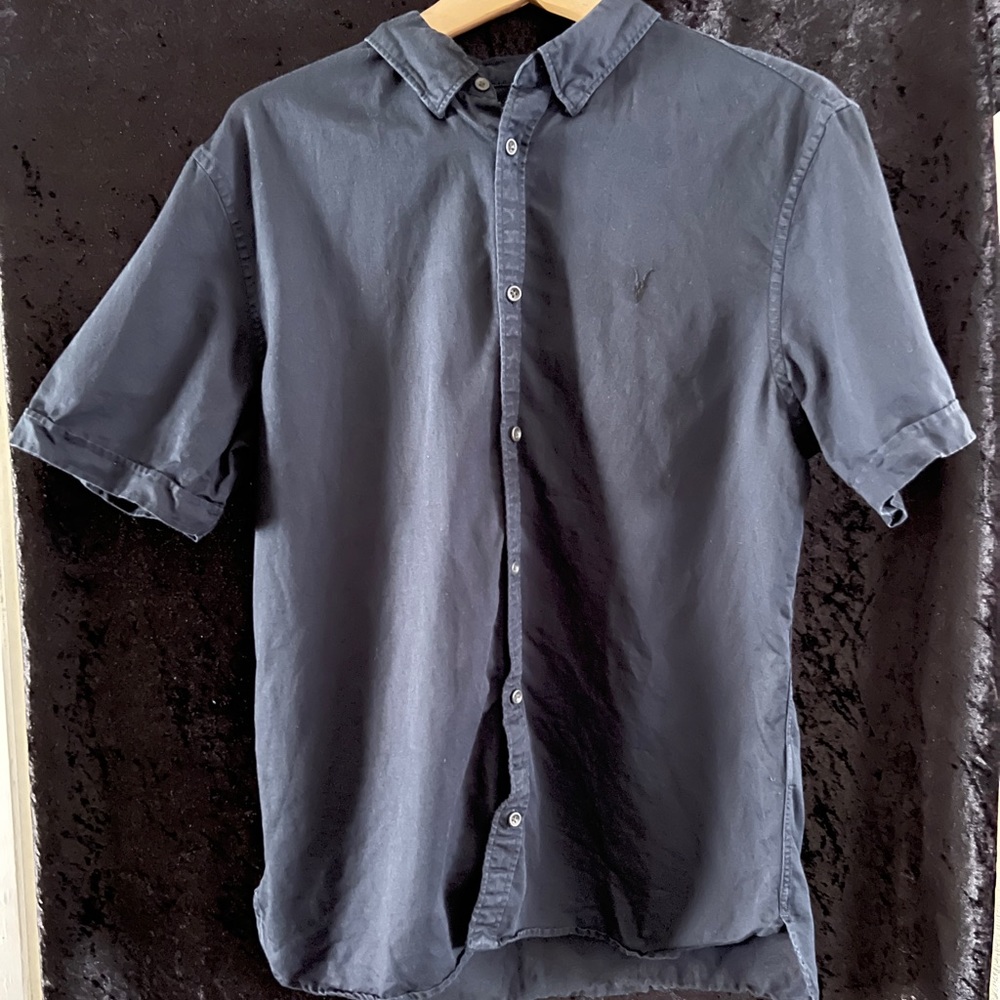 Allsaints Blue Button Up Shirt Large